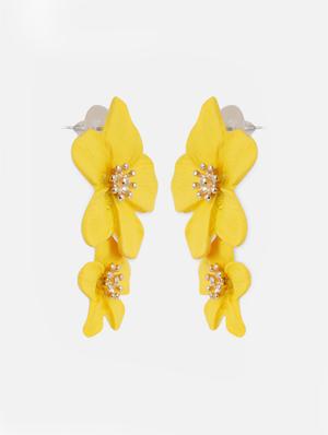 yellow metal drop earring - 17438547 - Standard Image - 3
