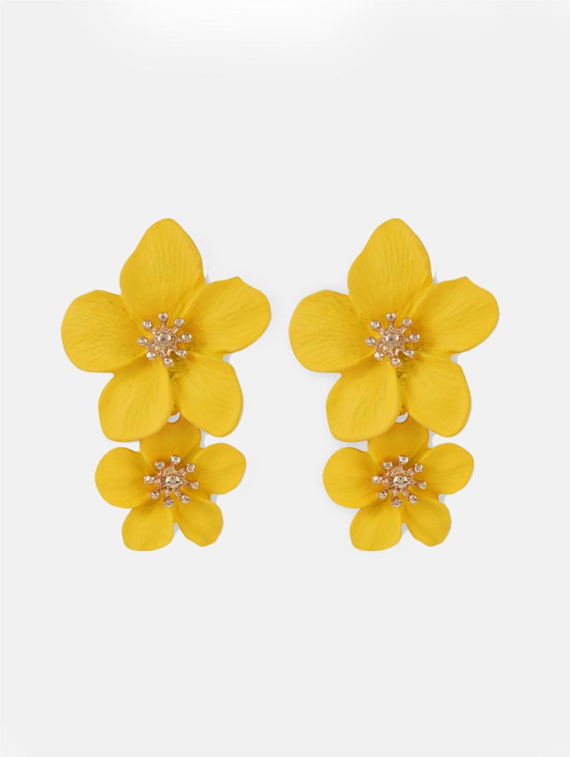 yellow metal drop earring - 17438547 - Zoom Image - 2