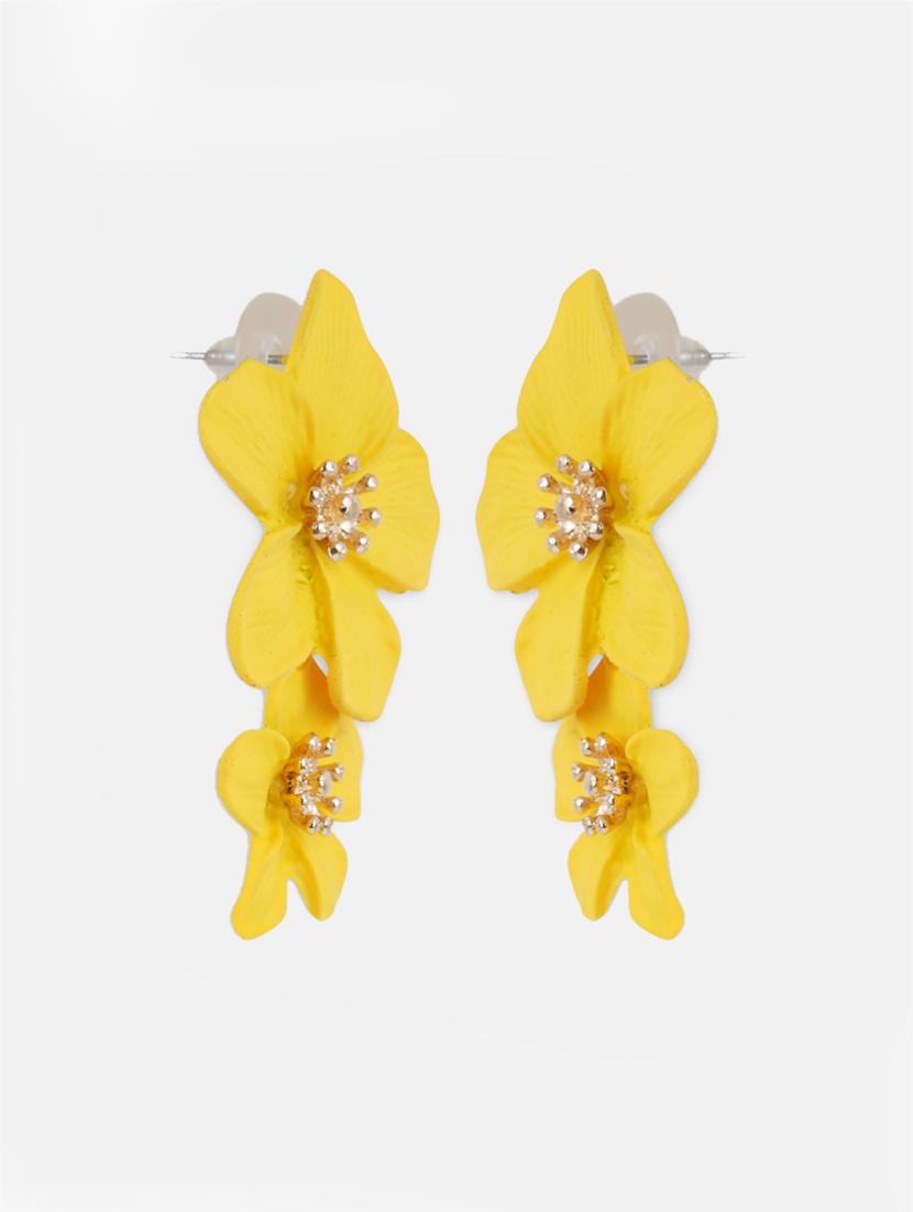 yellow metal drop earring - 17438547 - Zoom Image - 3