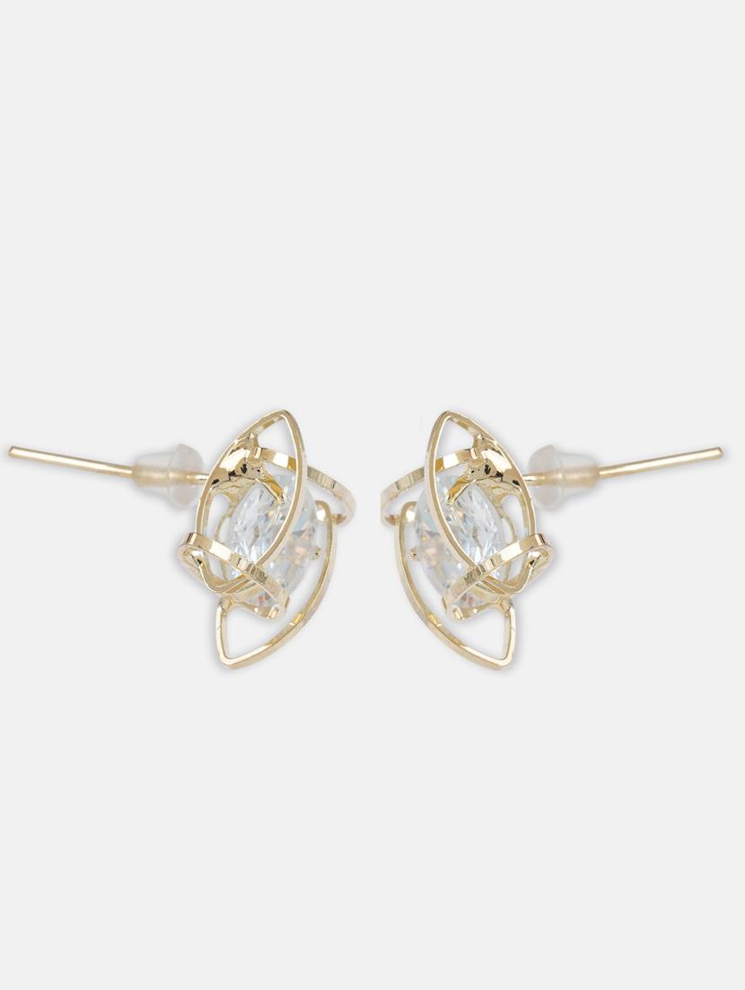 gold crystal studs earring - 17438549 - Zoom Image - 3