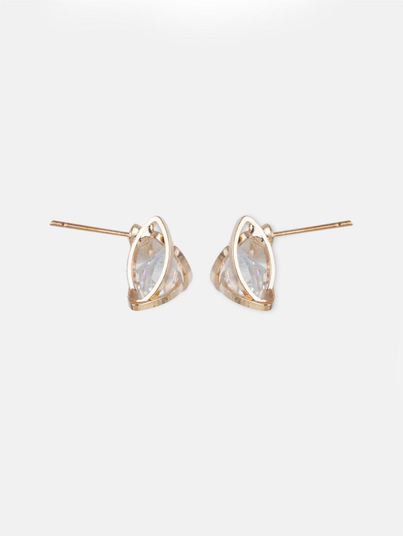 gold crystal studs earring - 17438550 - Zoom Image - 3