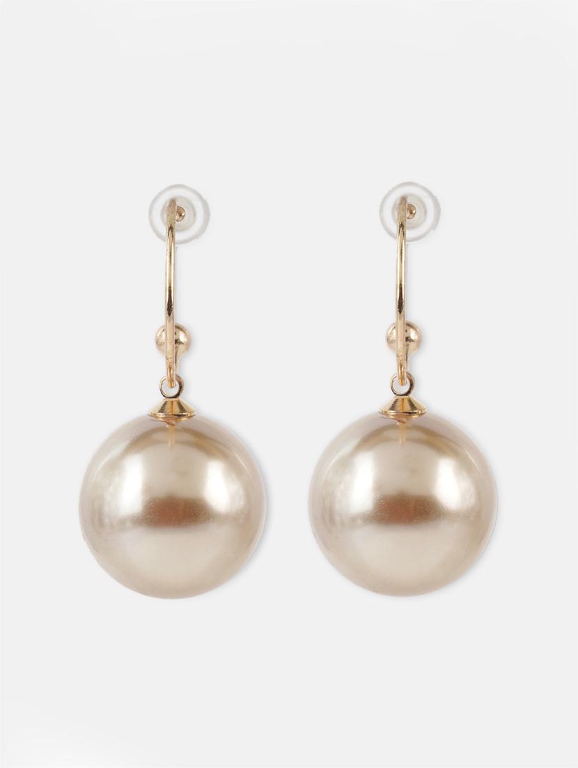 gold metal hoop earring - 17438555 - Zoom Image - 2