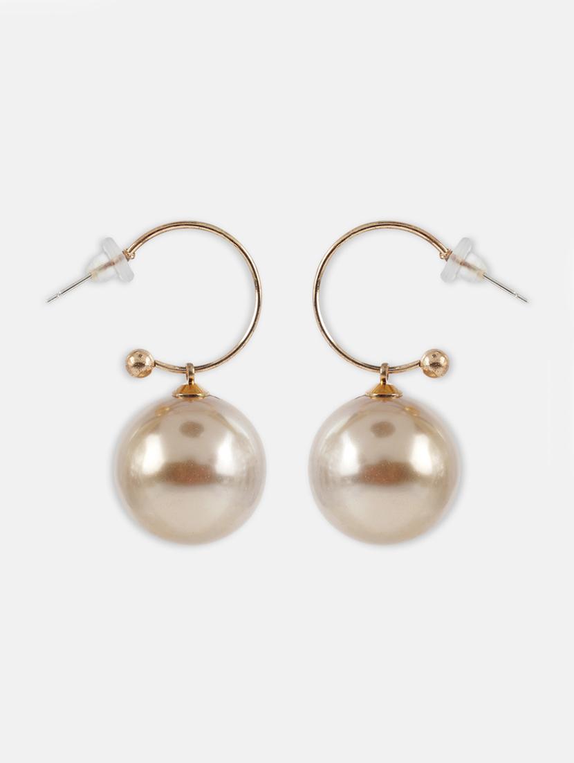 gold metal hoop earring - 17438555 - Zoom Image - 3