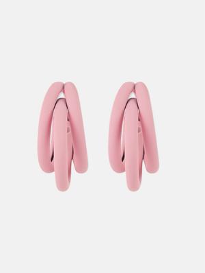 pink metal hoop earring - 17438556 - Standard Image - 3