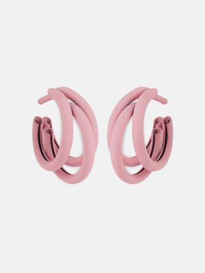 pink metal hoop earring - 17438556 - Standard Image - 4