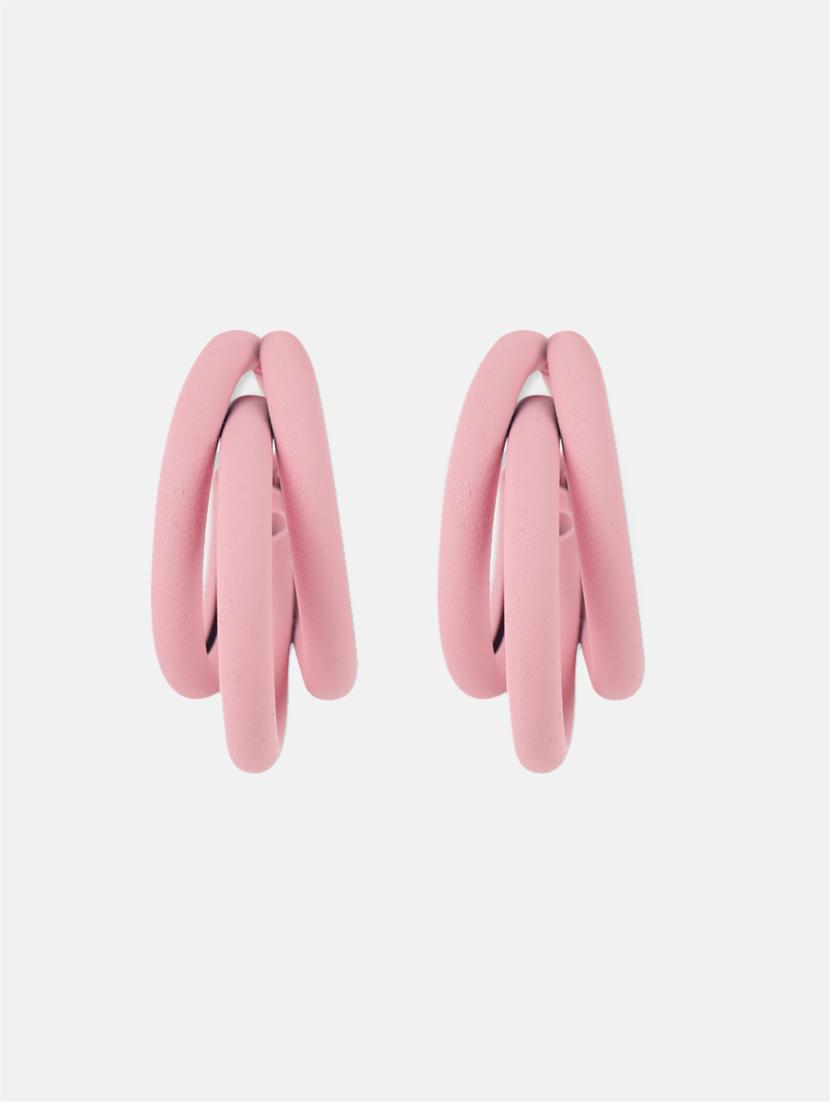 pink metal hoop earring - 17438556 - Zoom Image - 3