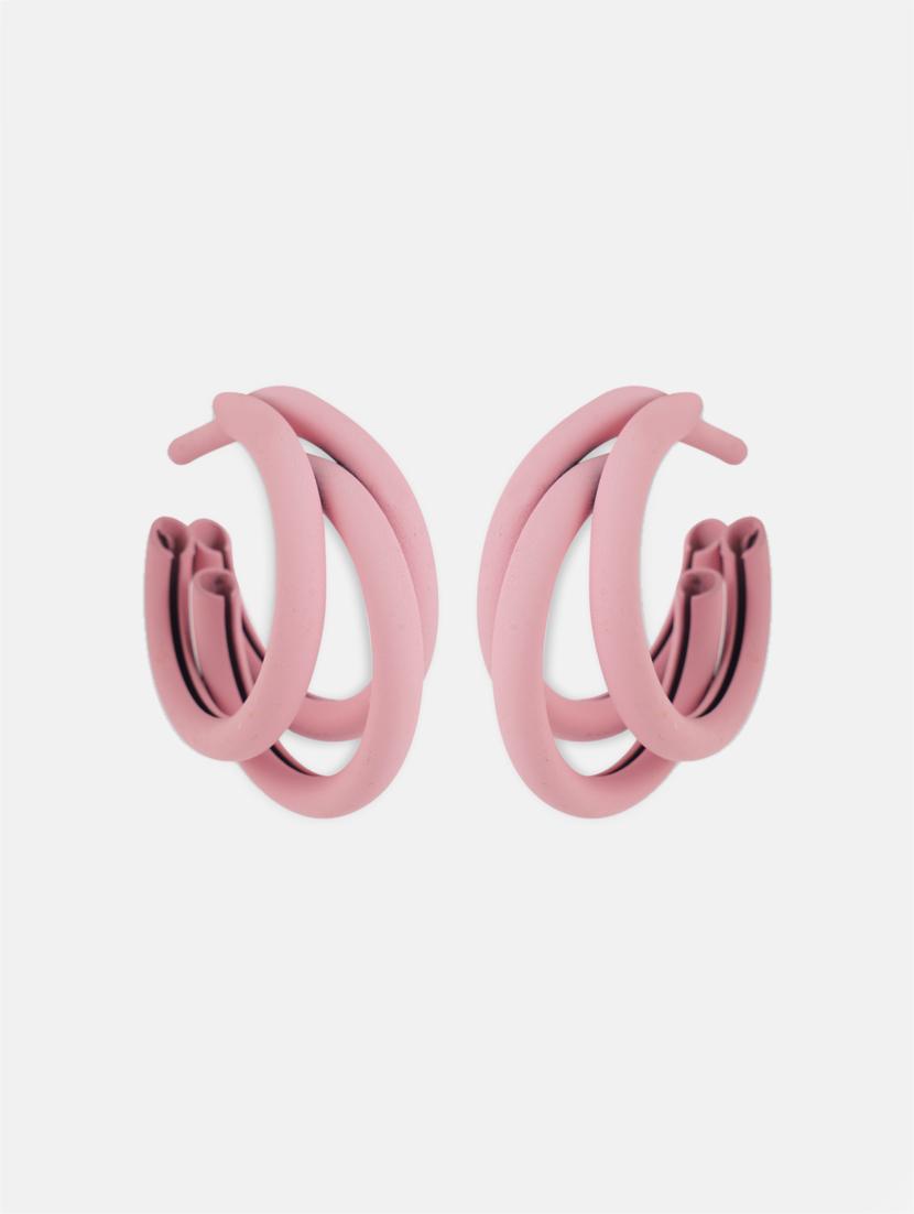 pink metal hoop earring - 17438556 - Zoom Image - 4