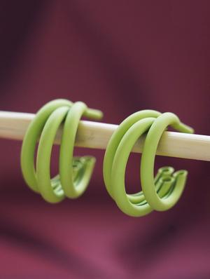 green metal hoop earring - 17438558 - Standard Image - 2