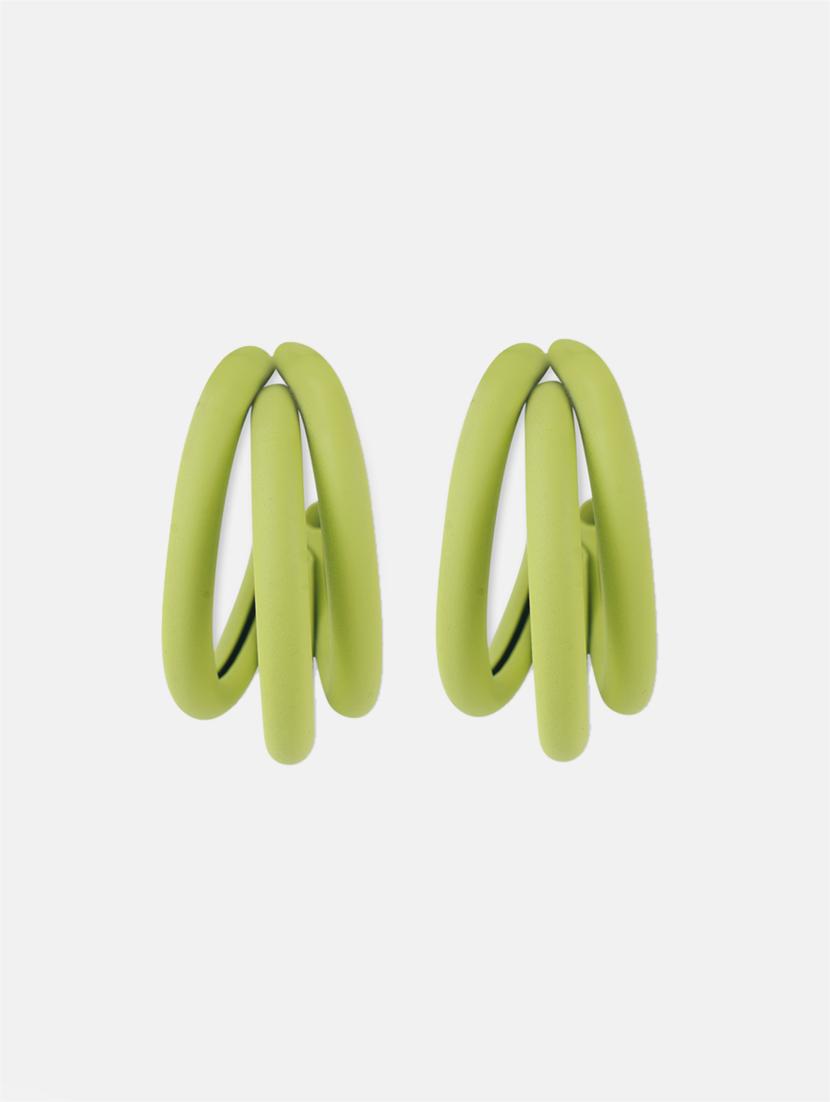 green metal hoop earring - 17438558 - Zoom Image - 3