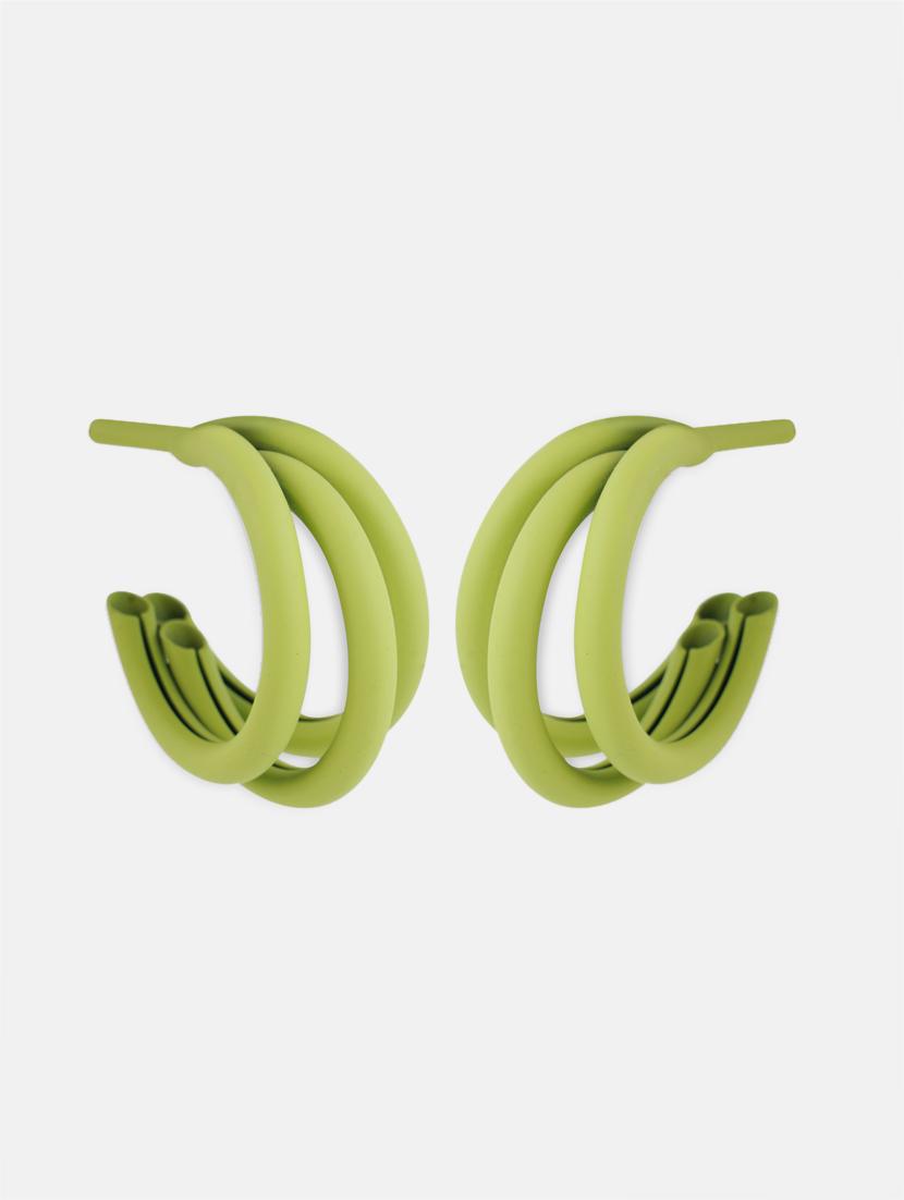 green metal hoop earring - 17438558 - Zoom Image - 4