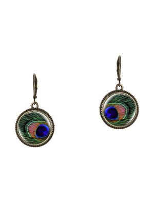 green metal drop earring - 17438563 - Standard Image - 2