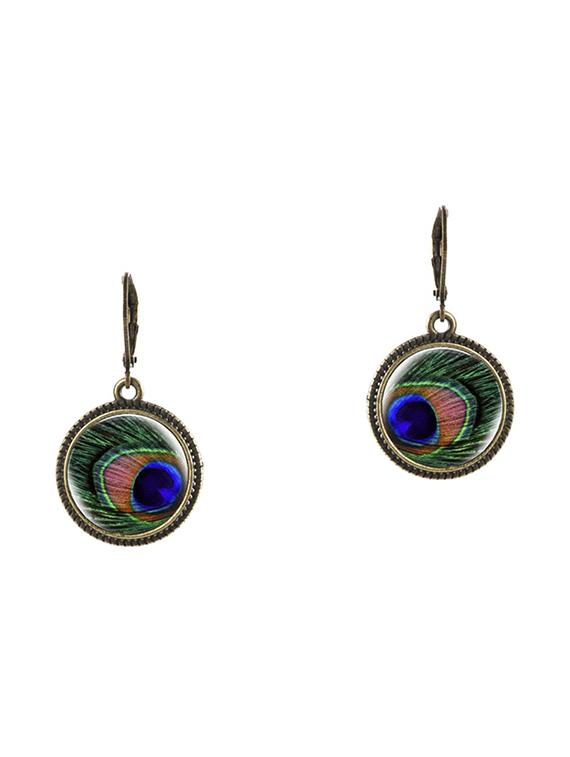 green metal drop earring - 17438563 - Zoom Image - 2