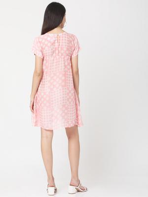 round neck polka dot flared dress - 17438568 - Standard Image - 4