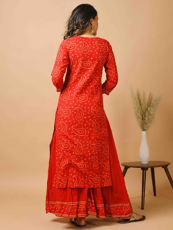 bandhani kurta dupatta set - 17438749 - Zoom Image - 3