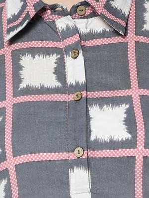 checkered straight kurta - 17438900 - Standard Image - 4