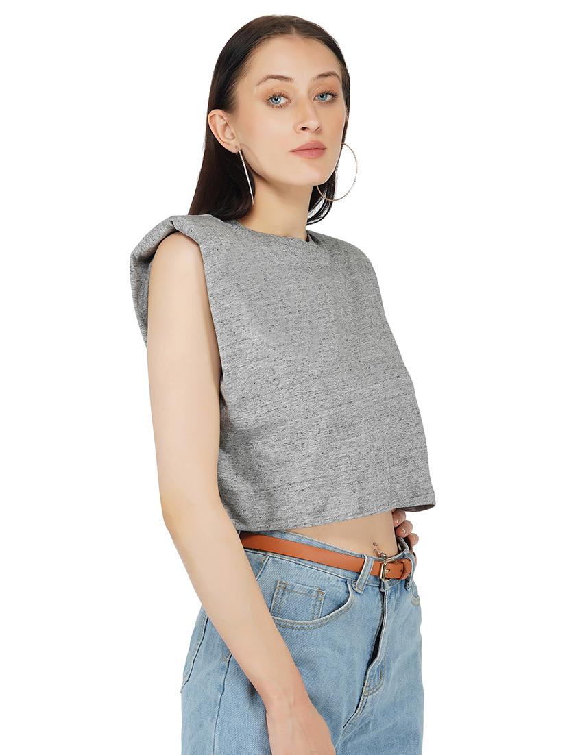 crew neck crop tee - 17438912 - Zoom Image - 2
