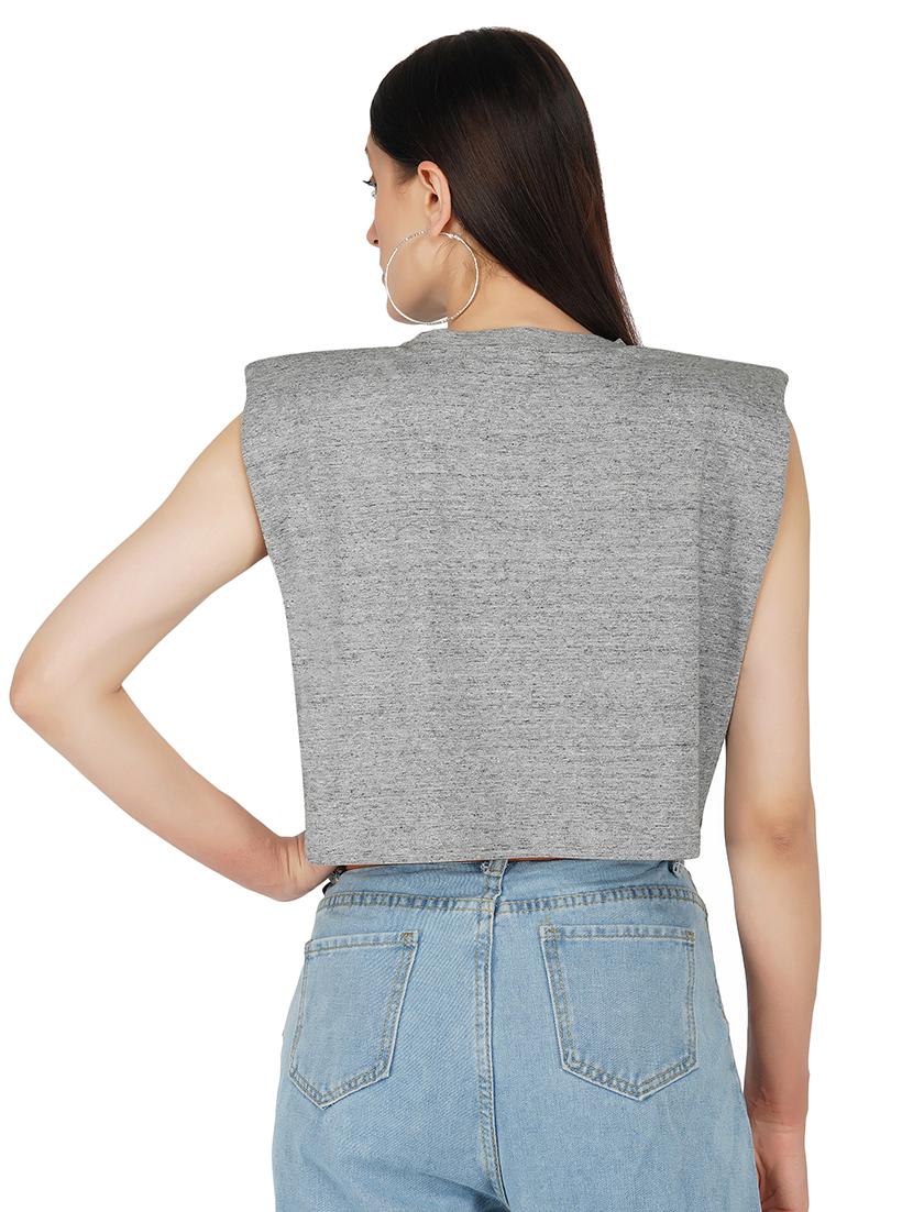 crew neck crop tee - 17438912 - Zoom Image - 3