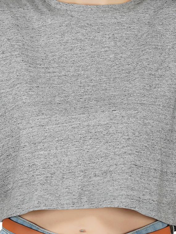crew neck crop tee - 17438912 - Zoom Image - 5