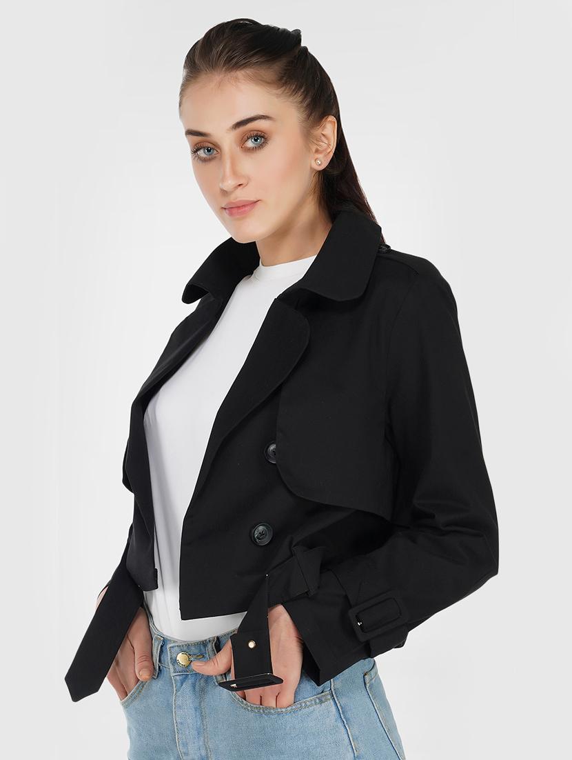 lapel neck solid coat - 17438917 - Zoom Image - 2