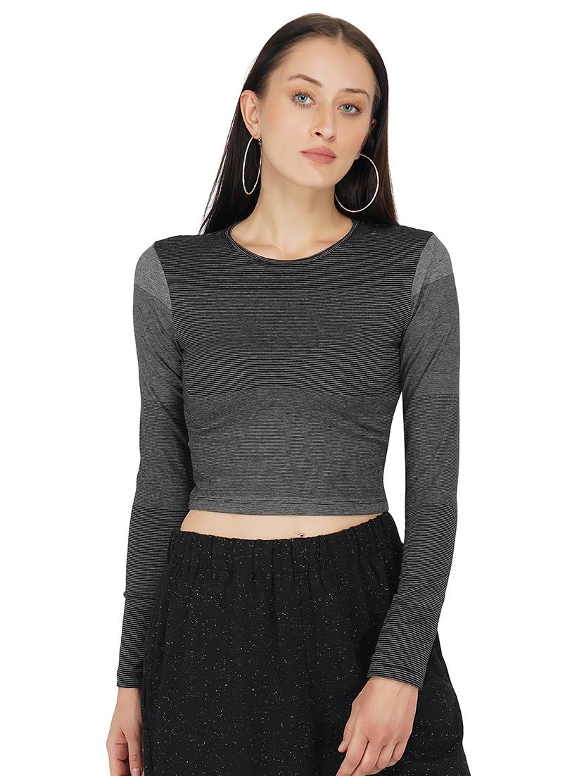 round neck crop top - 17438927 - Zoom Image - 1