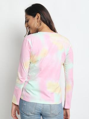 x-line neck tie & dye tee - 17439480 - Standard Image - 2