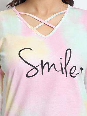 x-line neck tie & dye tee - 17439480 - Standard Image - 3