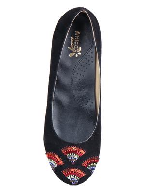 black suede slip on ballerina - 17439530 - Standard Image - 4