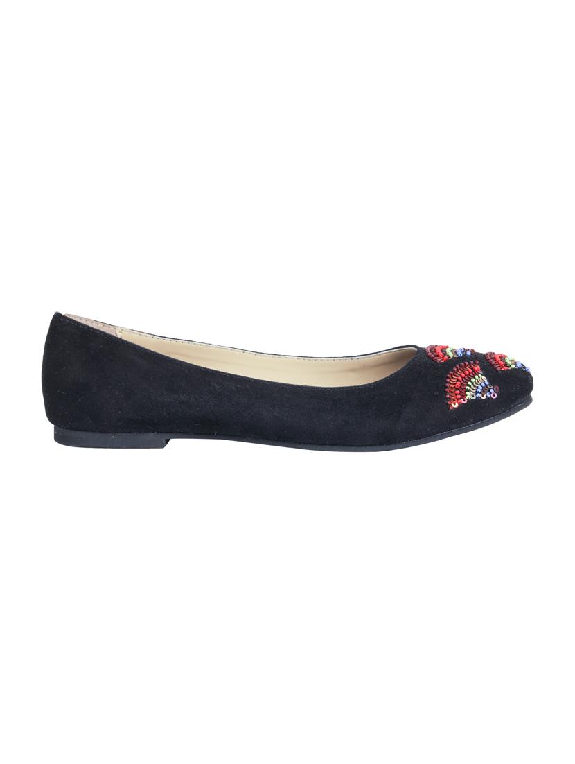black suede slip on ballerina - 17439530 - Zoom Image - 2