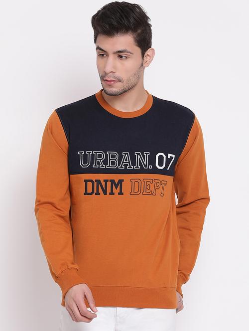orange printed cut & sew sweatshirt - 17439680 - Standard Image - 1