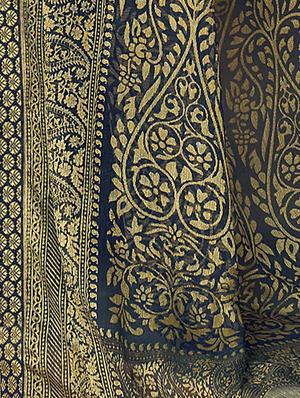 lace bordered printed saree with blouse - 17439750 - Standard Image - 2