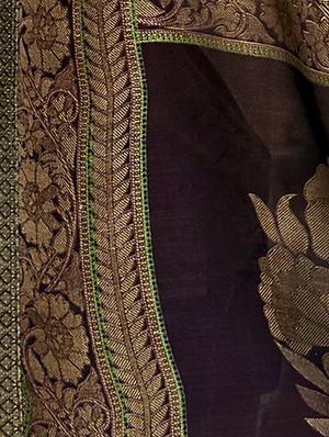 lace detail printed saree with blouse - 17439764 - Standard Image - 2