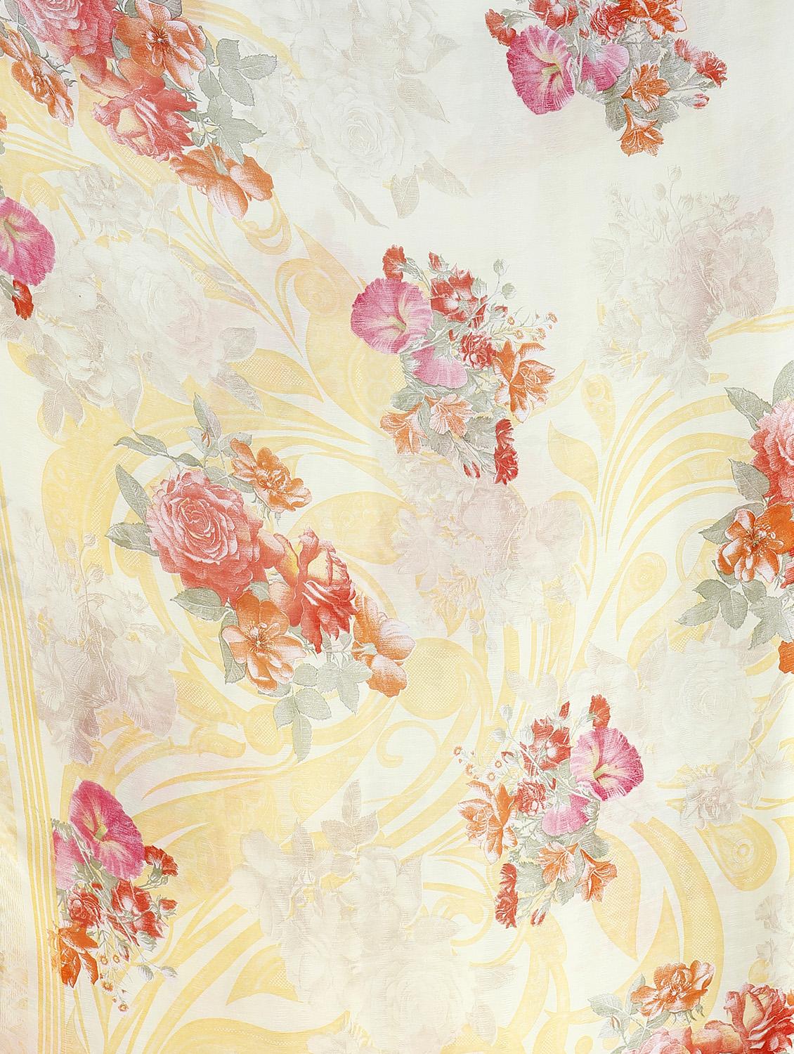 floral printed saree with blouse - 17439777 - Zoom Image - 4