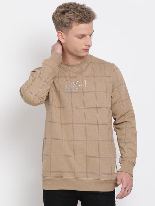 beige checkered sweatshirt - 17439889 - Standard Image - 1