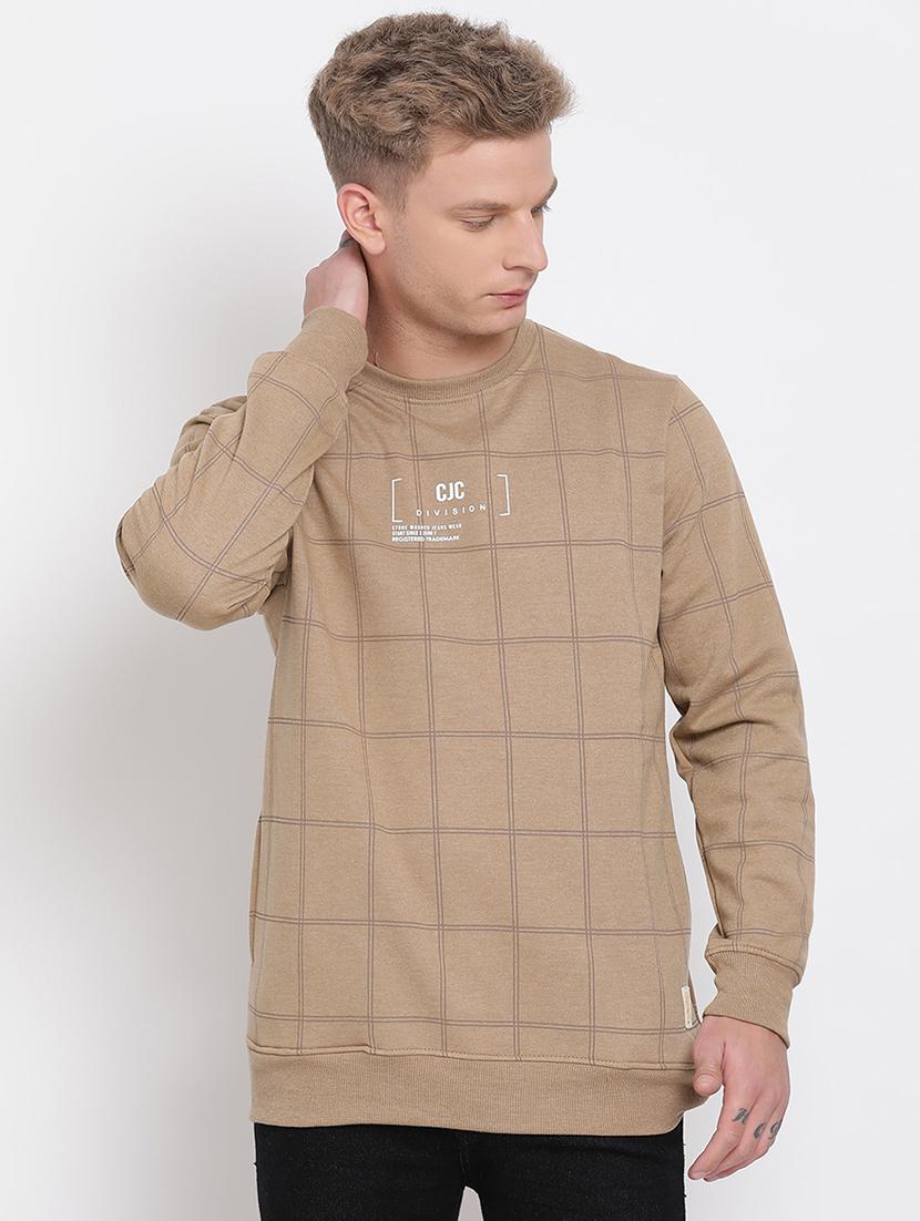 beige checkered sweatshirt - 17439889 - Zoom Image - 1