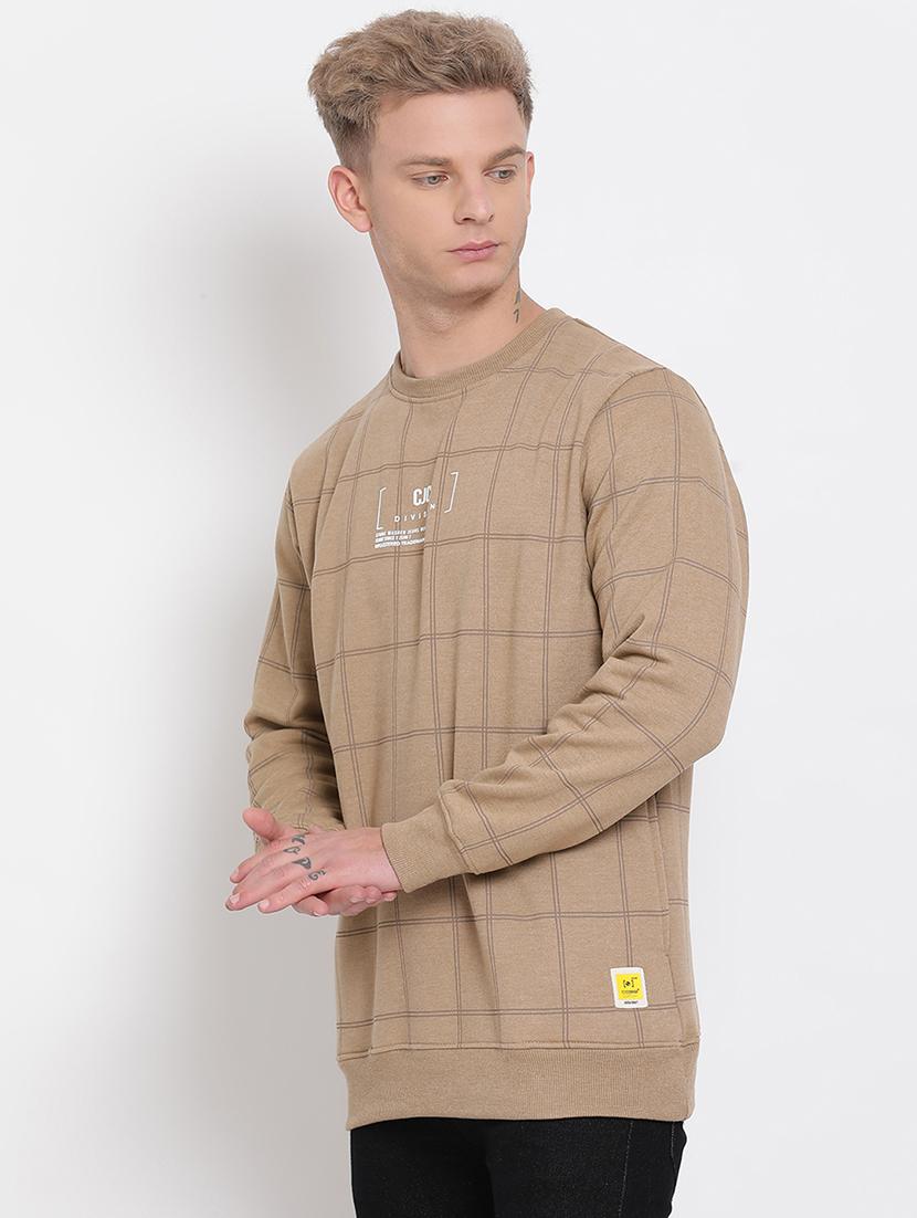 beige checkered sweatshirt - 17439889 - Zoom Image - 2