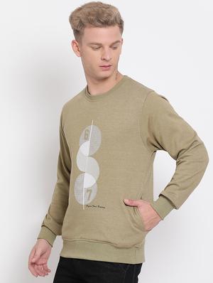 olive green printed sweatshirt - 17439898 - Standard Image - 2