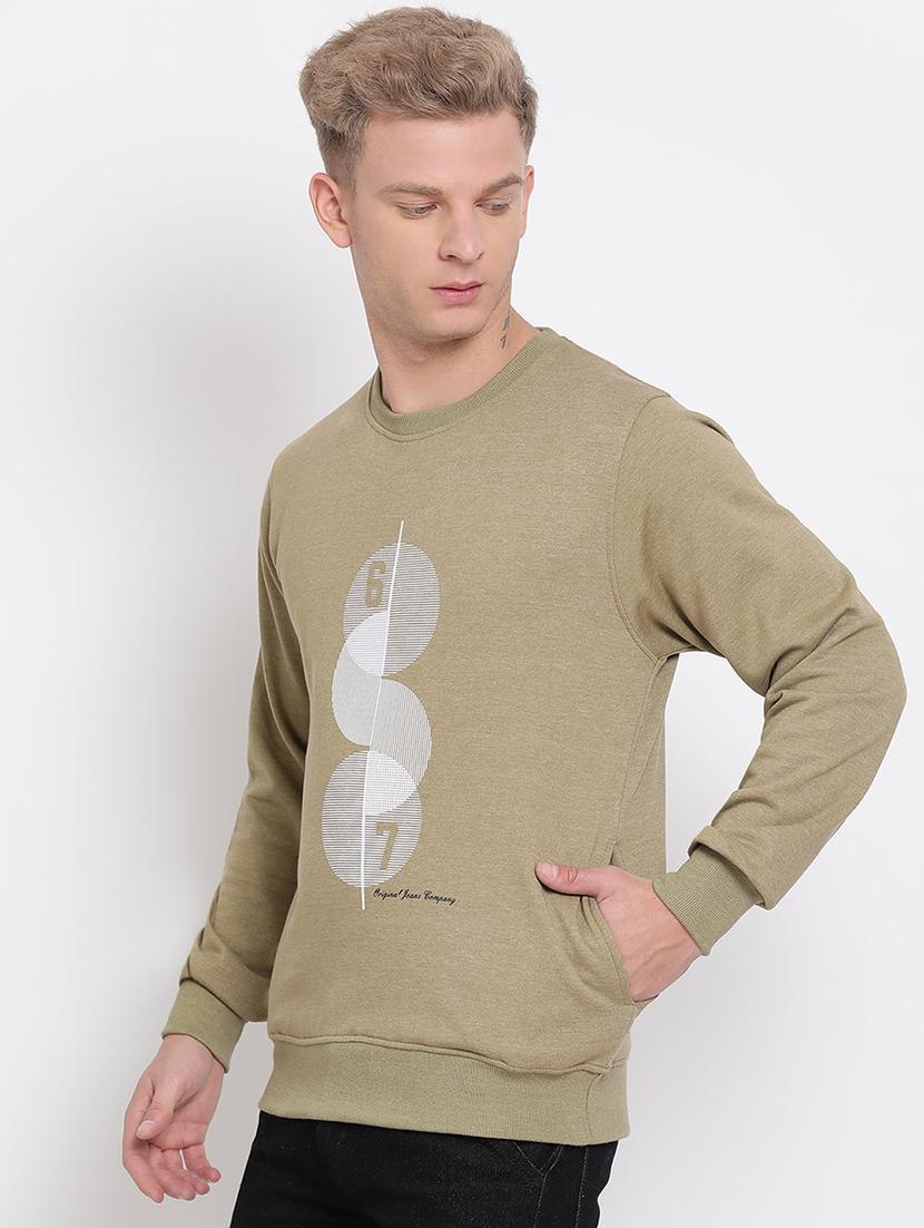 olive green printed sweatshirt - 17439898 - Zoom Image - 2