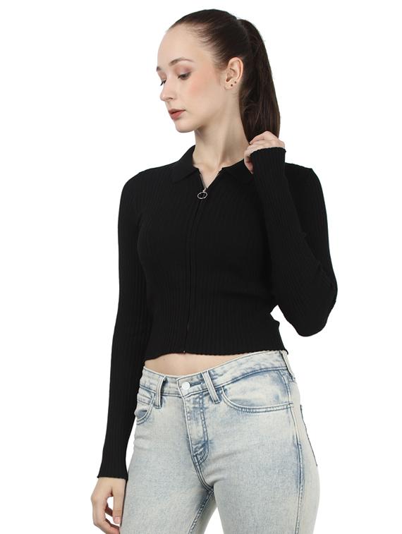 zip up solid top - 17439992 - Zoom Image - 2