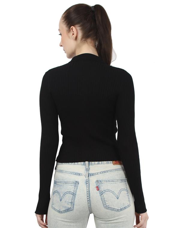 zip up solid top - 17439992 - Zoom Image - 3