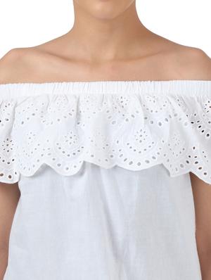 off shoulder schiffli detail top - 17439995 - Standard Image - 5