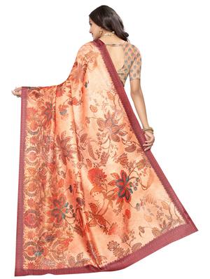 floral printed saree with blouse - 17440693 - Standard Image - 2