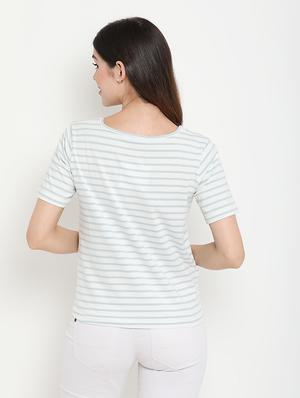 tie front striped top - 17441288 - Standard Image - 3