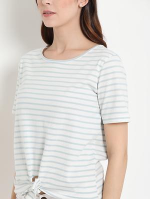 tie front striped top - 17441288 - Standard Image - 5