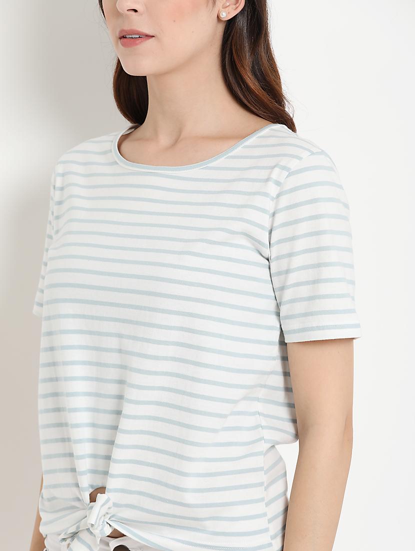 tie front striped top - 17441288 - Zoom Image - 5