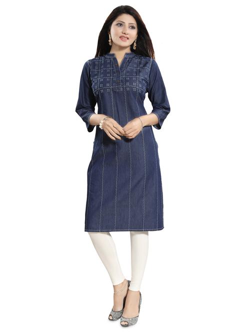 embroidered straight kurta - 17441338 - Standard Image - 1