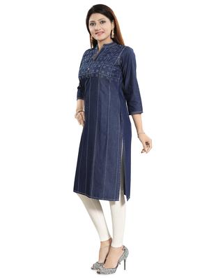 embroidered straight kurta - 17441338 - Standard Image - 2