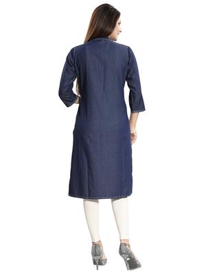 embroidered straight kurta - 17441338 - Standard Image - 3
