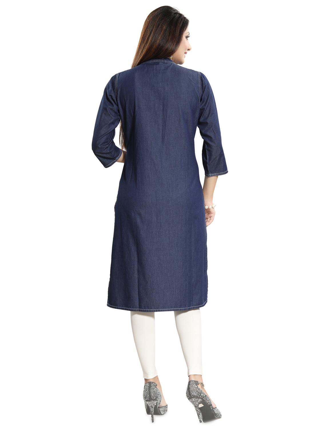 embroidered straight kurta - 17441338 - Zoom Image - 3