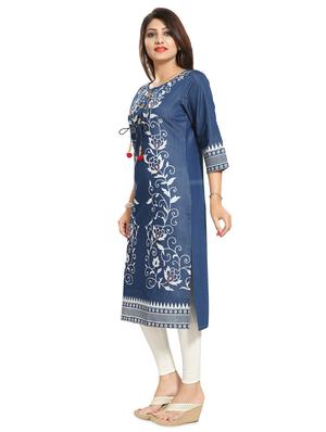 floral straight kurta - 17441345 - Standard Image - 2