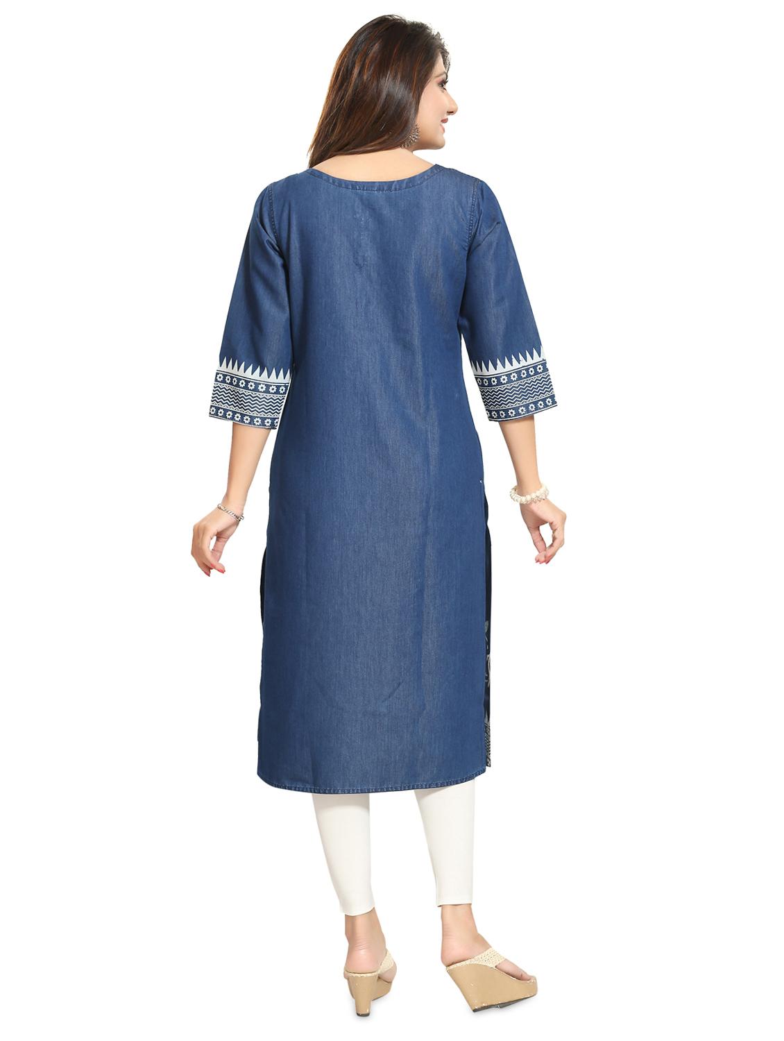 floral straight kurta - 17441345 - Zoom Image - 3